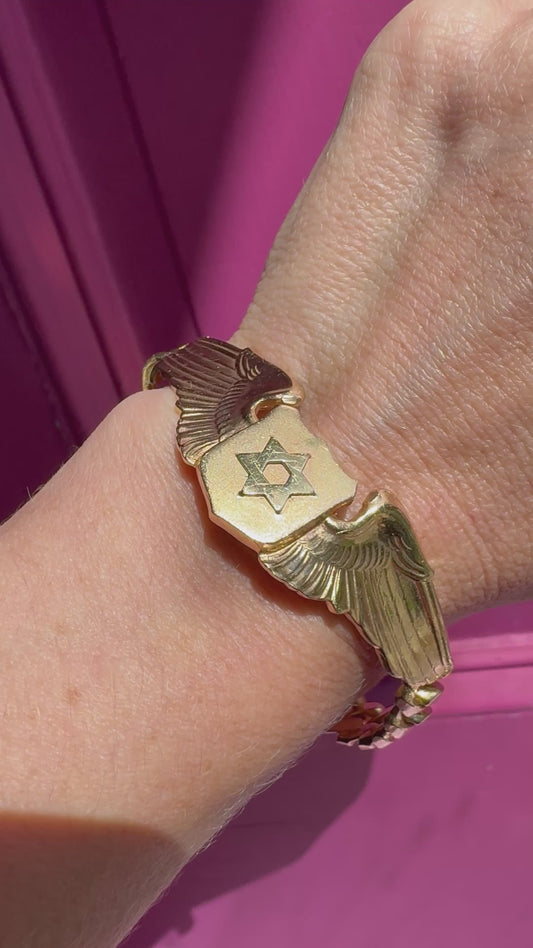 Jewish strength bracelet 14k